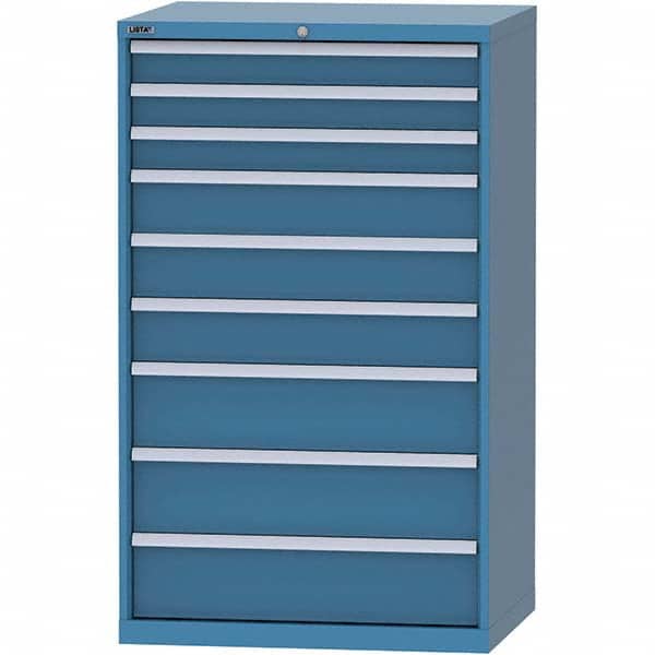 LISTA - 9 Drawer, 84 Compartment Bright Blue Steel Modular Storage Cabinet - Apex Tool & Supply