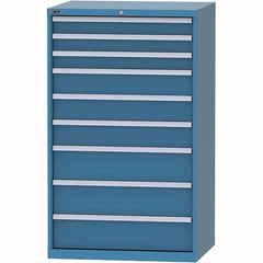 LISTA - 9 Drawer, 84 Compartment Bright Blue Steel Modular Storage Cabinet - Apex Tool & Supply