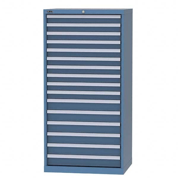 LISTA - 15 Drawer, 93 Compartment Bright Blue Steel Modular Storage Cabinet - Apex Tool & Supply