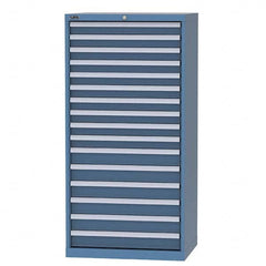 LISTA - 15 Drawer, 93 Compartment Bright Blue Steel Modular Storage Cabinet - Apex Tool & Supply