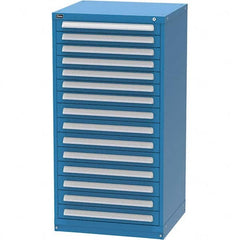 Vidmar - 15 Drawer, 124 Compartment Bright Blue Steel Modular Storage Cabinet - Apex Tool & Supply