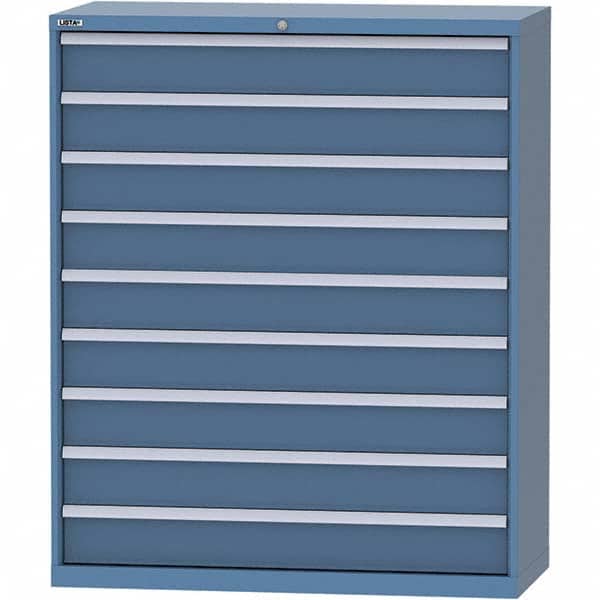 LISTA - 9 Drawer, 99 Compartment Bright Blue Steel Modular Storage Cabinet - Apex Tool & Supply