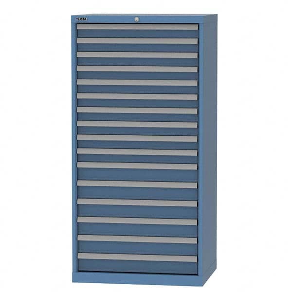 LISTA - 16 Drawer, 93 Compartment Bright Blue Steel Modular Storage Cabinet - Apex Tool & Supply