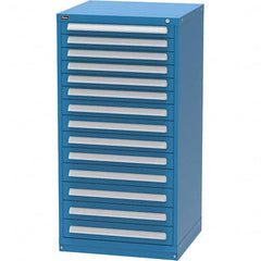 Vidmar - 14 Drawer, 344 Compartment Bright Blue Steel Modular Storage Cabinet - Apex Tool & Supply