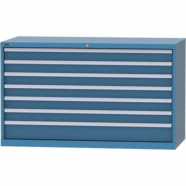 LISTA - 7 Drawer, 84 Compartment Bright Blue Steel Modular Storage Cabinet - Apex Tool & Supply