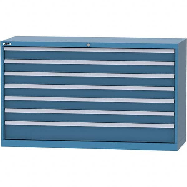 LISTA - 7 Drawer, 84 Compartment Bright Blue Steel Modular Storage Cabinet - Apex Tool & Supply