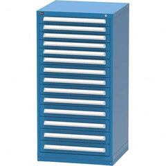 Vidmar - 14 Drawer, 124 Compartment Bright Blue Steel Modular Storage Cabinet - Apex Tool & Supply