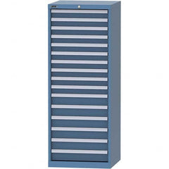 LISTA - 16 Drawer, 84 Compartment Bright Blue Steel Modular Storage Cabinet - Apex Tool & Supply