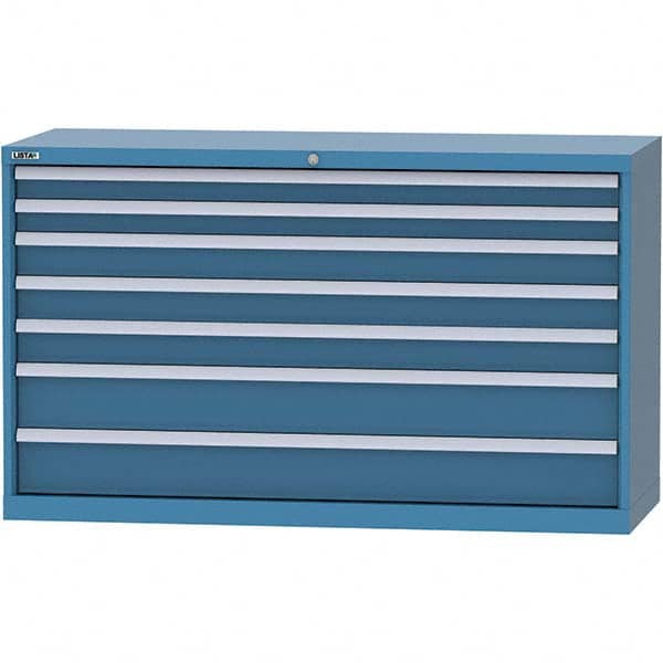 LISTA - 7 Drawer, 84 Compartment Bright Blue Steel Modular Storage Cabinet - Apex Tool & Supply
