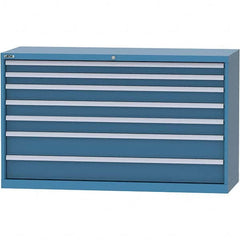LISTA - 7 Drawer, 84 Compartment Bright Blue Steel Modular Storage Cabinet - Apex Tool & Supply