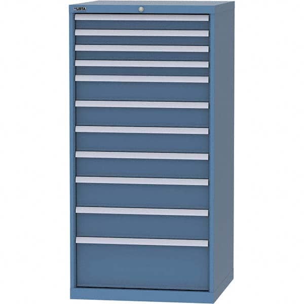 LISTA - 11 Drawer, 124 Compartment Bright Blue Steel Modular Storage Cabinet - Apex Tool & Supply