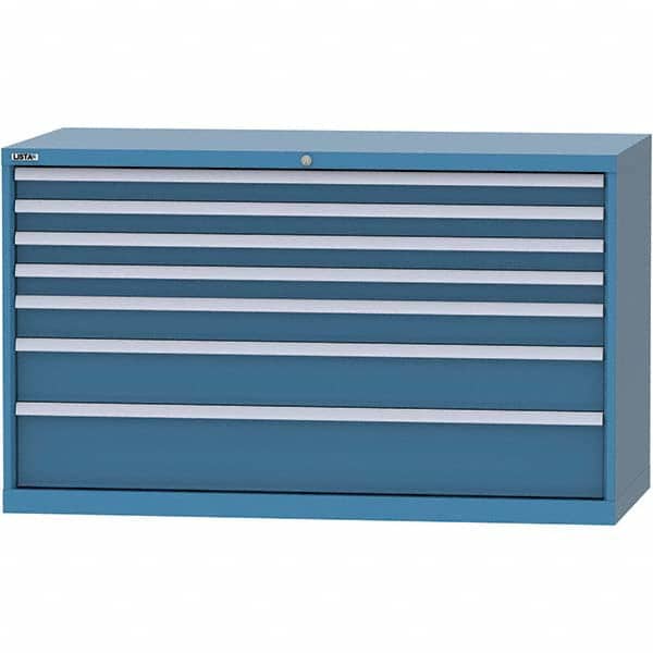 LISTA - 7 Drawer, 84 Compartment Bright Blue Steel Modular Storage Cabinet - Apex Tool & Supply