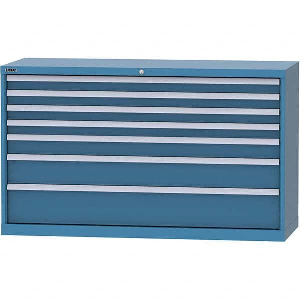 LISTA - 7 Drawer, 84 Compartment Bright Blue Steel Modular Storage Cabinet - Apex Tool & Supply