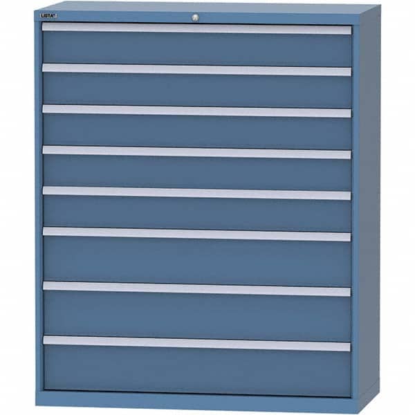 LISTA - 8 Drawer, 99 Compartment Bright Blue Steel Modular Storage Cabinet - Apex Tool & Supply