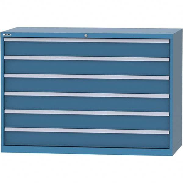 LISTA - 6 Drawer, 84 Compartment Bright Blue Steel Modular Storage Cabinet - Apex Tool & Supply