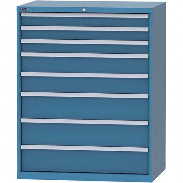LISTA - 8 Drawer, 99 Compartment Bright Blue Steel Modular Storage Cabinet - Apex Tool & Supply