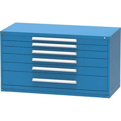 Vidmar - 6 Drawer, 45 Compartment Bright Blue Steel Modular Storage Cabinet - Apex Tool & Supply