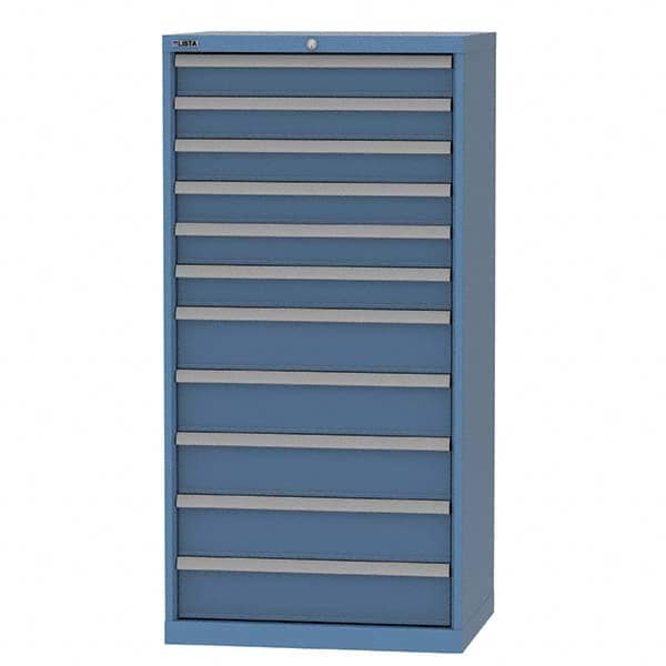 LISTA - 11 Drawer, 93 Compartment Bright Blue Steel Modular Storage Cabinet - Apex Tool & Supply