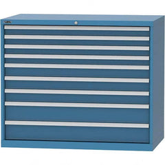 LISTA - 9 Drawer, 99 Compartment Bright Blue Steel Modular Storage Cabinet - Apex Tool & Supply