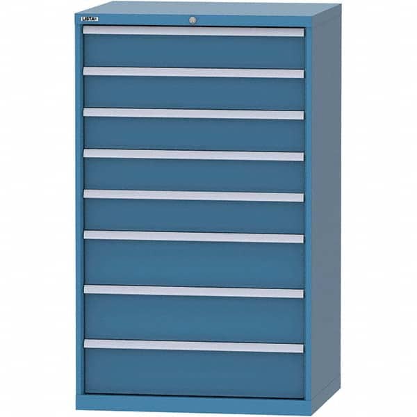 LISTA - 8 Drawer, 84 Compartment Bright Blue Steel Modular Storage Cabinet - Apex Tool & Supply