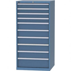 LISTA - 10 Drawer, 124 Compartment Bright Blue Steel Modular Storage Cabinet - Apex Tool & Supply
