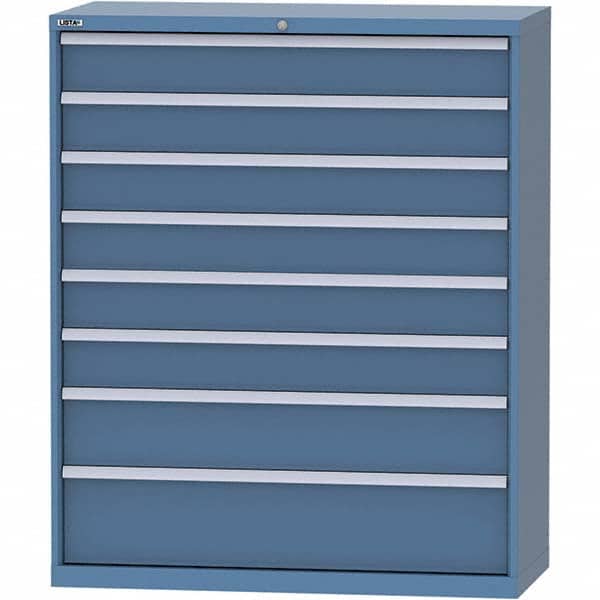 LISTA - 8 Drawer, 99 Compartment Bright Blue Steel Modular Storage Cabinet - Apex Tool & Supply