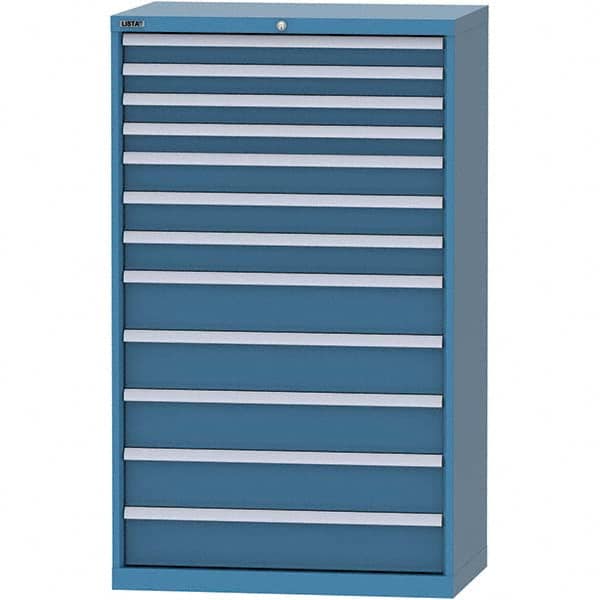 LISTA - 12 Drawer, 84 Compartment Bright Blue Steel Modular Storage Cabinet - Apex Tool & Supply