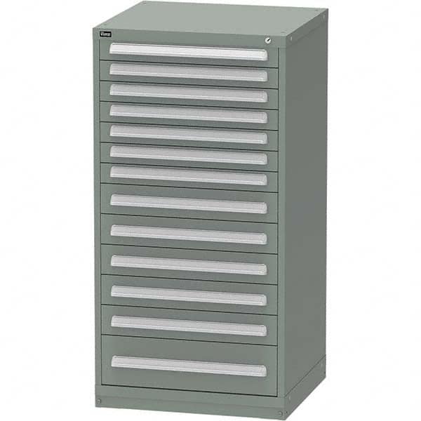 Vidmar - 13 Drawer, 45 Compartment Vidmar Green Steel Modular Storage Cabinet - Apex Tool & Supply