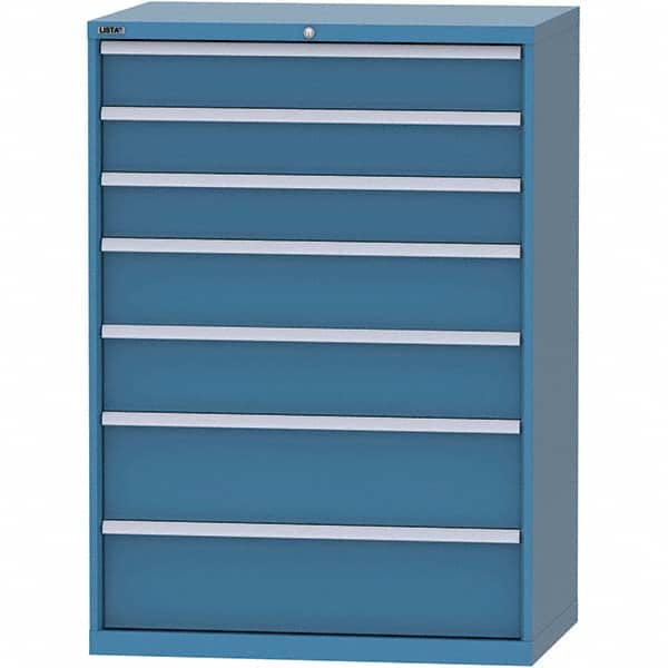 LISTA - 7 Drawer, 99 Compartment Bright Blue Steel Modular Storage Cabinet - Apex Tool & Supply