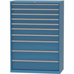 LISTA - 10 Drawer, 84 Compartment Bright Blue Steel Modular Storage Cabinet - Apex Tool & Supply