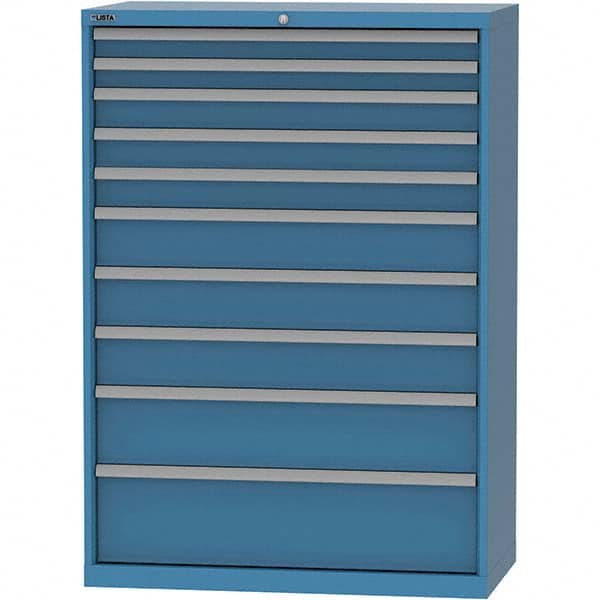 LISTA - 10 Drawer, 84 Compartment Bright Blue Steel Modular Storage Cabinet - Apex Tool & Supply