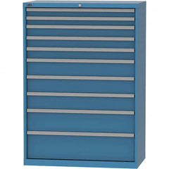 LISTA - 10 Drawer, 84 Compartment Bright Blue Steel Modular Storage Cabinet - Apex Tool & Supply