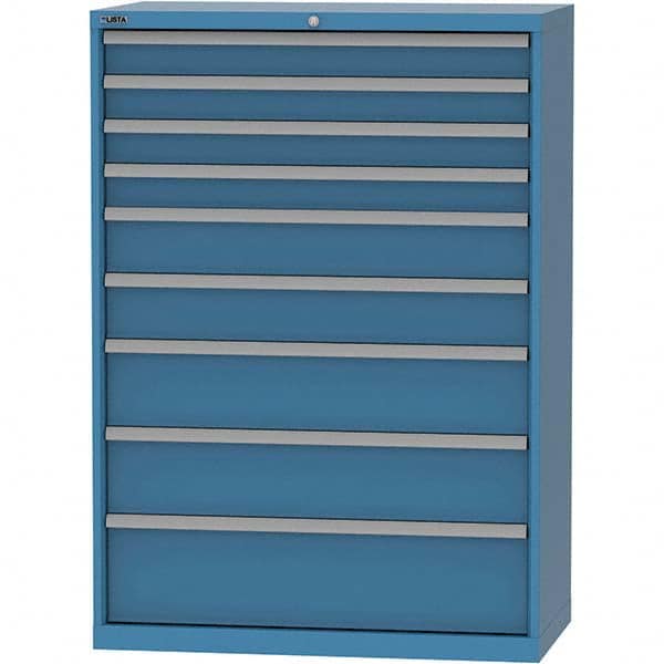 LISTA - 9 Drawer, 84 Compartment Bright Blue Steel Modular Storage Cabinet - Apex Tool & Supply