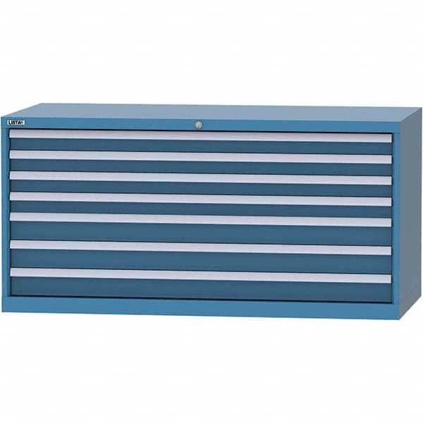 LISTA - 7 Drawer, 84 Compartment Bright Blue Steel Modular Storage Cabinet - Apex Tool & Supply