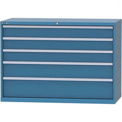 LISTA - 5 Drawer, 84 Compartment Bright Blue Steel Modular Storage Cabinet - Apex Tool & Supply