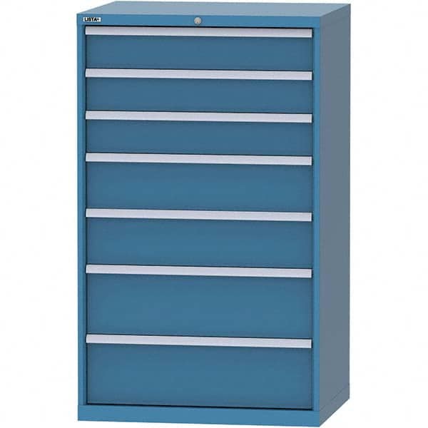 LISTA - 7 Drawer, 84 Compartment Bright Blue Steel Modular Storage Cabinet - Apex Tool & Supply