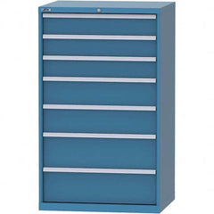 LISTA - 7 Drawer, 84 Compartment Bright Blue Steel Modular Storage Cabinet - Apex Tool & Supply