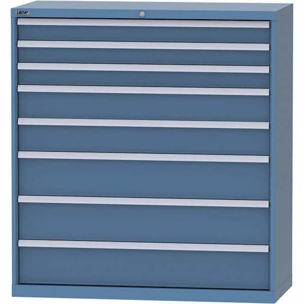 LISTA - 8 Drawer, 99 Compartment Bright Blue Steel Modular Storage Cabinet - Apex Tool & Supply
