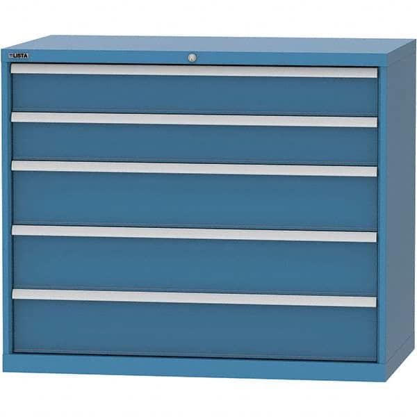 LISTA - 5 Drawer, 99 Compartment Bright Blue Steel Modular Storage Cabinet - Apex Tool & Supply