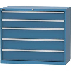 LISTA - 5 Drawer, 99 Compartment Bright Blue Steel Modular Storage Cabinet - Apex Tool & Supply
