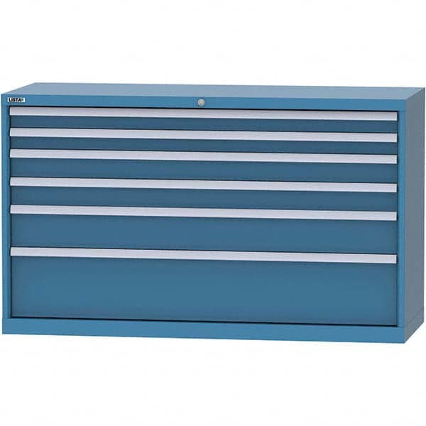 LISTA - 6 Drawer, 84 Compartment Bright Blue Steel Modular Storage Cabinet - Apex Tool & Supply