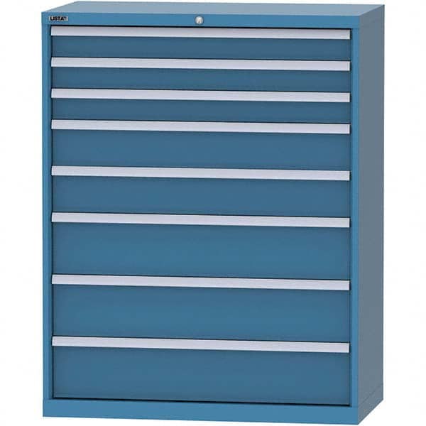 LISTA - 8 Drawer, 84 Compartment Bright Blue Steel Modular Storage Cabinet - Apex Tool & Supply