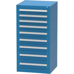 Vidmar - 9 Drawer, 124 Compartment Bright Blue Steel Modular Storage Cabinet - Apex Tool & Supply