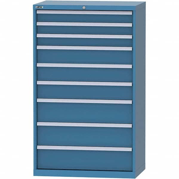 LISTA - 9 Drawer, 84 Compartment Bright Blue Steel Modular Storage Cabinet - Apex Tool & Supply