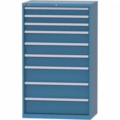 LISTA - 9 Drawer, 84 Compartment Bright Blue Steel Modular Storage Cabinet - Apex Tool & Supply