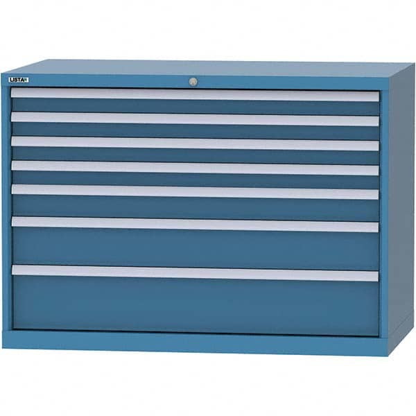 LISTA - 7 Drawer, 99 Compartment Bright Blue Steel Modular Storage Cabinet - Apex Tool & Supply