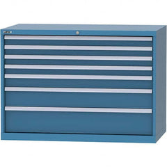 LISTA - 7 Drawer, 99 Compartment Bright Blue Steel Modular Storage Cabinet - Apex Tool & Supply