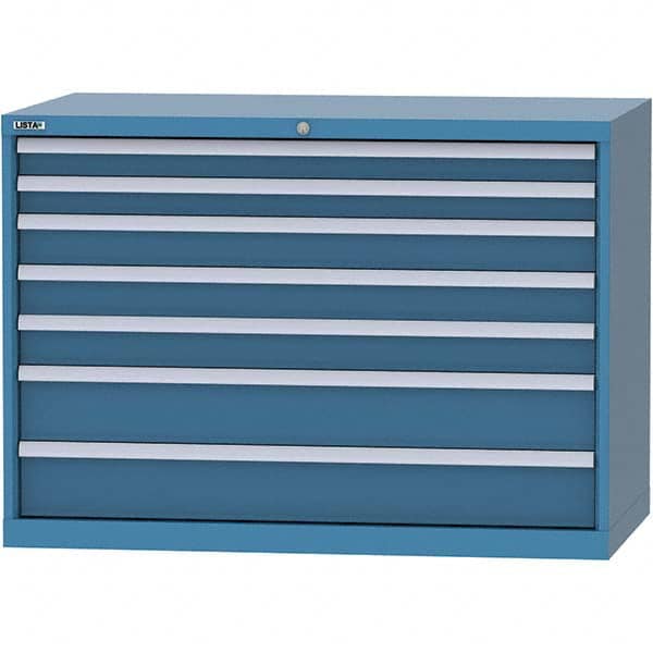 LISTA - 7 Drawer, 99 Compartment Bright Blue Steel Modular Storage Cabinet - Apex Tool & Supply