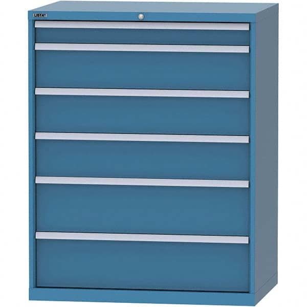 LISTA - 6 Drawer, 99 Compartment Bright Blue Steel Modular Storage Cabinet - Apex Tool & Supply