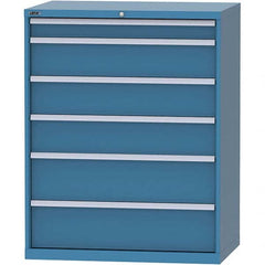 LISTA - 6 Drawer, 99 Compartment Bright Blue Steel Modular Storage Cabinet - Apex Tool & Supply